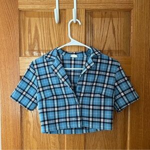 Cropped Flannel T-Shirt